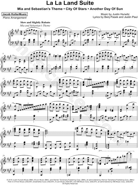 La La Land Piano Sheet Music Downloads at Musicnotes.com.